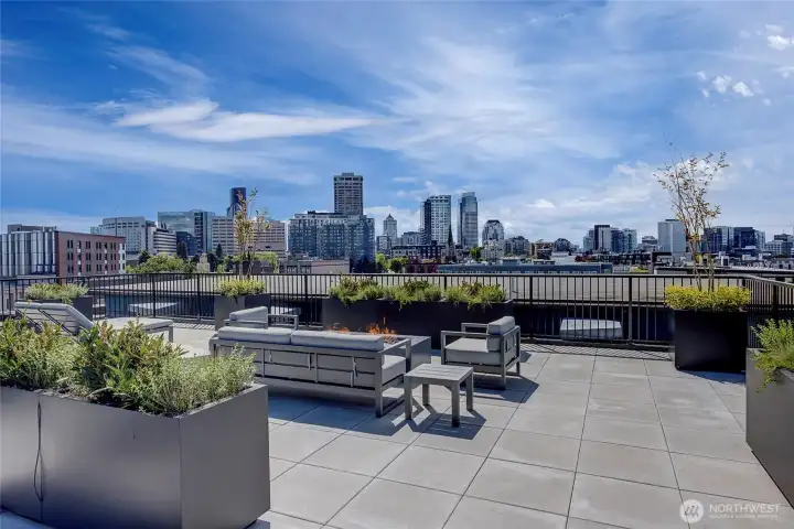 Grill and chill on the rooftop deck