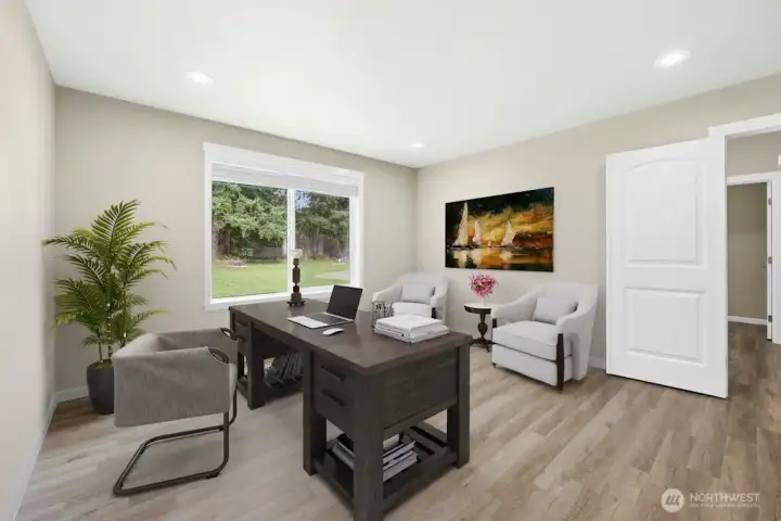 Office next to entry with french door. can be used as a extra bedroom.