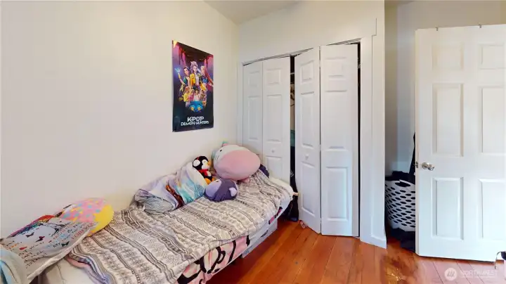 Another view of the bedroom off the living room.