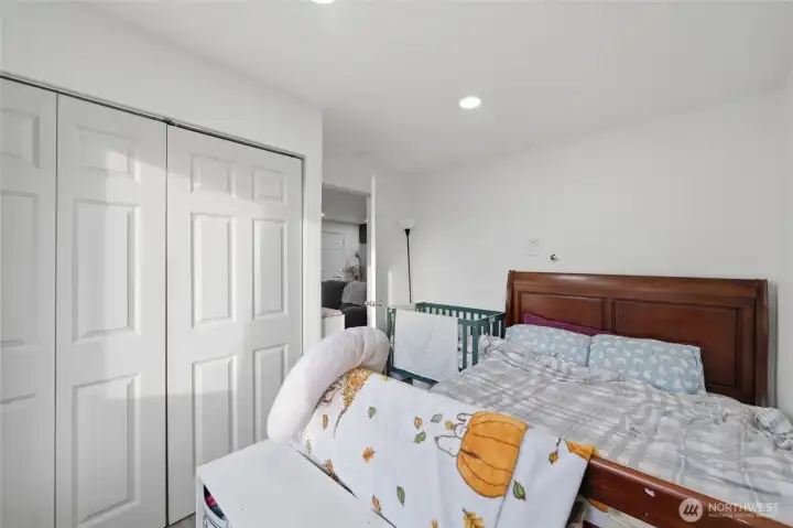 A view of the closet in this bedroom.