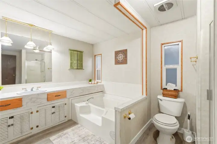 Primary bath with room to unwind