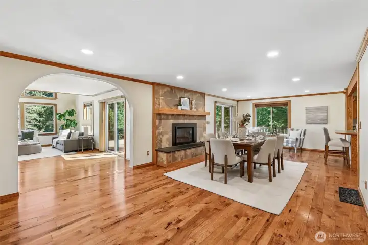 Formal Dining Room in front of Fireplace with room to expand.