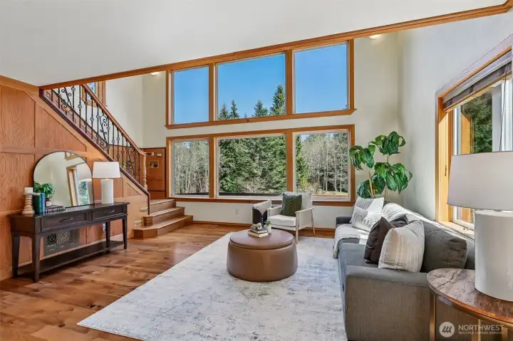 Looking out your Living Room to expansive backyard.