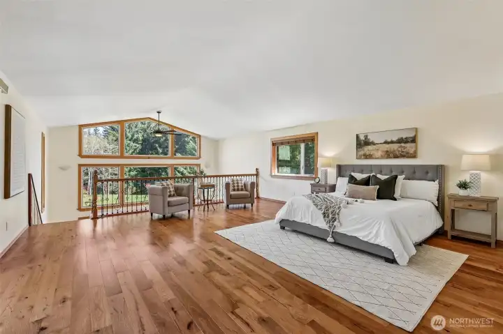 Looking out through the floor to ceiling windows in the Living Room to your Sanctuary.