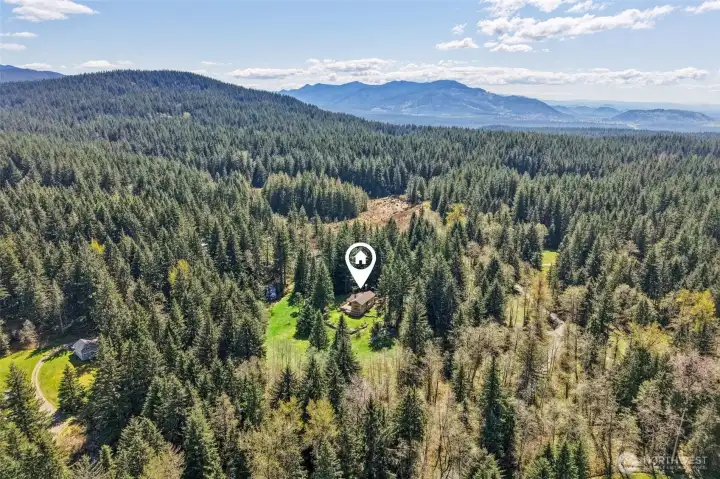 Panoramic drone view.