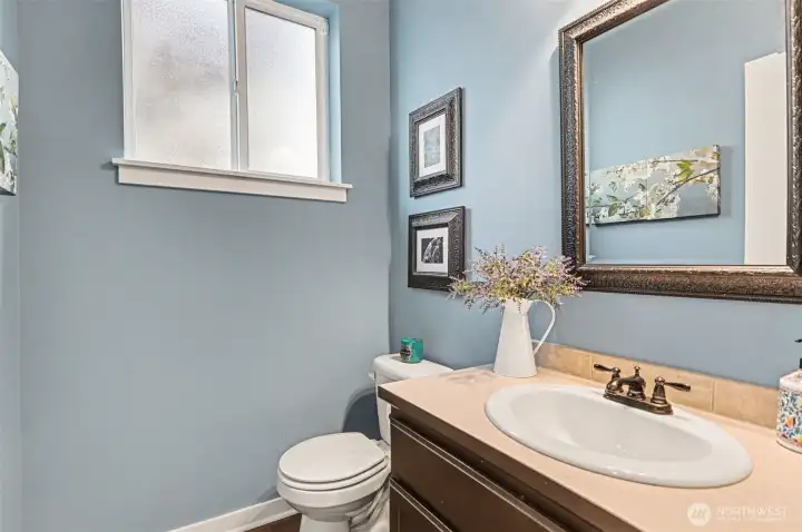 Main floor powder room near the entry.