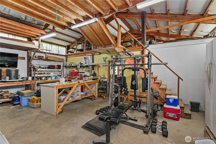 Interior shop with loft and back room