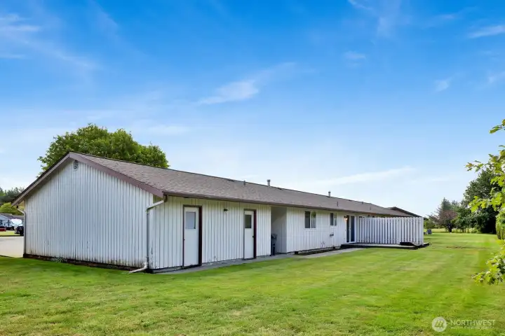 The back door to the garage is located here. The back door to the garage is located here.
