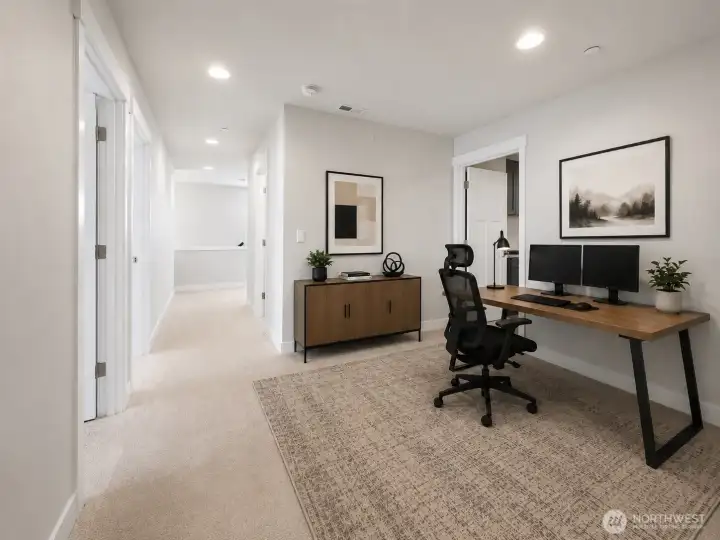 loft + office + media area