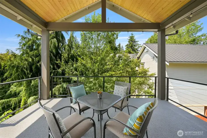 Upper level covered deck