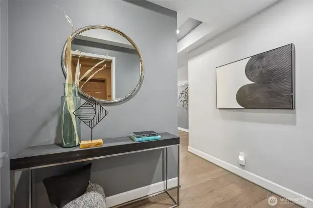 An elegant foyer welcomes you home.