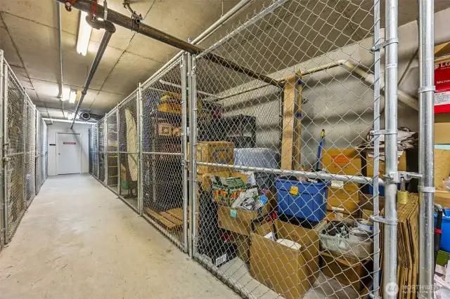 Reserved storage unit in the secure storage room as well--great for bikes, sports gear & seasonal decor.