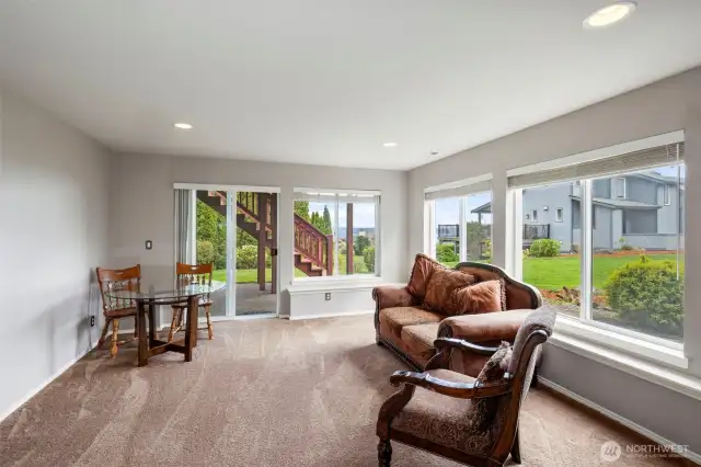 Bonus room could be an office, rec room or another bedroom. Has access to lower patio.