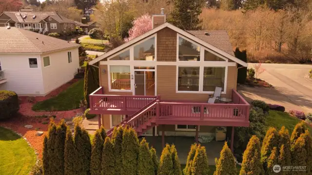 Drone footage of amazing view windows