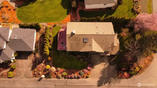 Aerial view of the property.