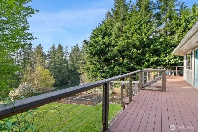 Large deck for outdoor living.