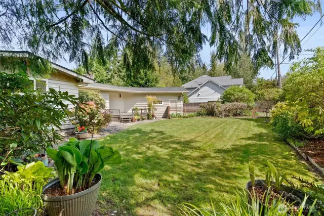 Lush mature landscaping.