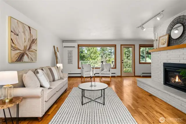 Comfortable living space with views of the Pacific Northwest out every window!