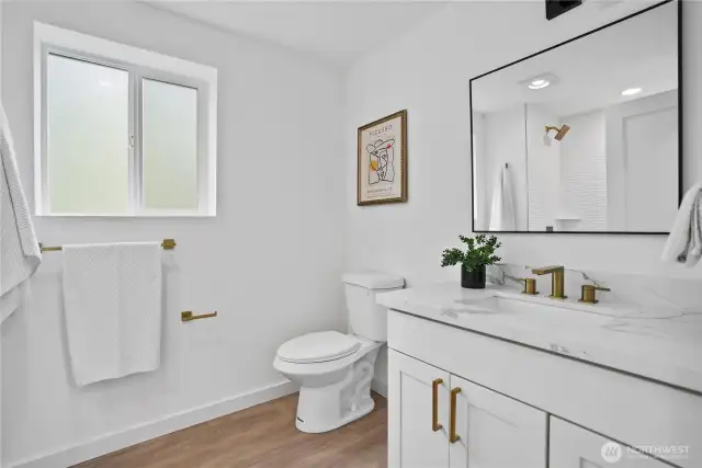 Full bath on lower level