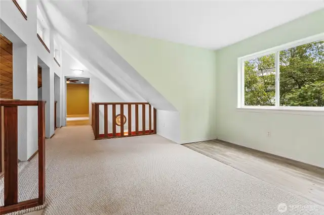 Upstairs loft looking toward primary bedroom