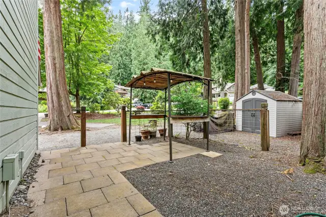 Patio area with hot tub hook-ups