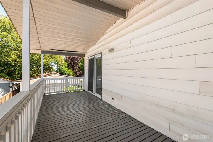 Enjoy morning coffee on your deck that opens from the main living space upstairs