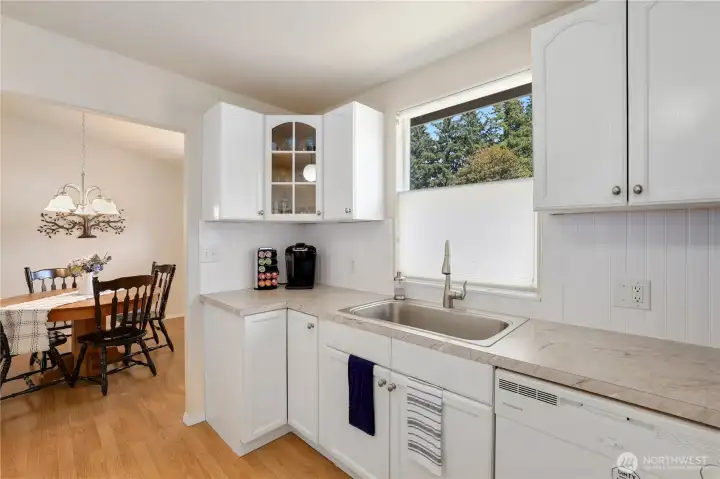 Updated cabinets and lots of counter space