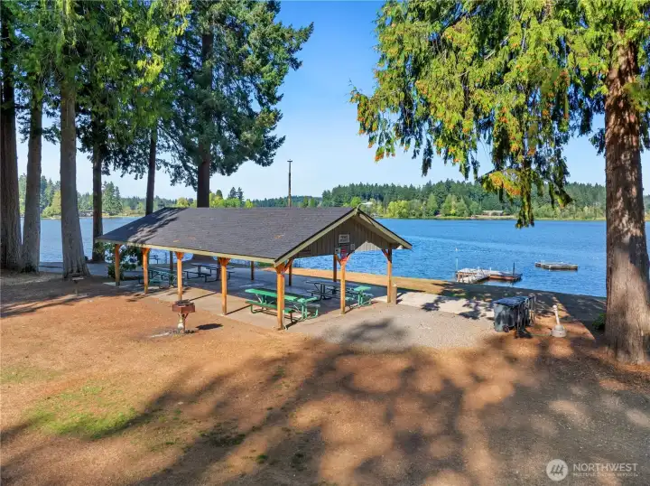 Scott Lake community park with picnic shelter