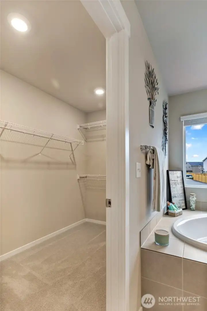 Large primary walk in closet