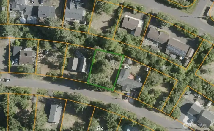 Aerial view of property lines