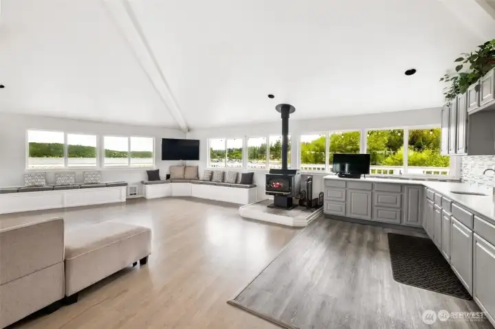 Incredible amenities include a cabana on the lake for private events.