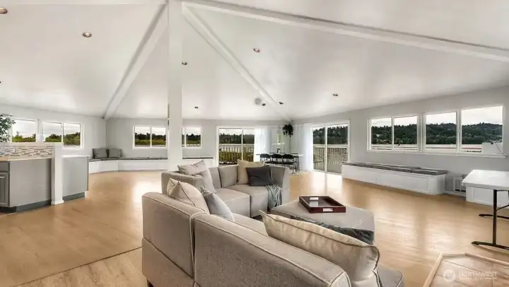 Incredible amenities include a cabana on the lake for private events.