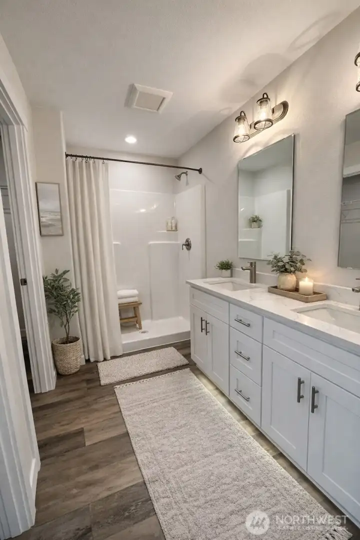 Primary bath virtually staged, All pictures of previous build to depict features and quality