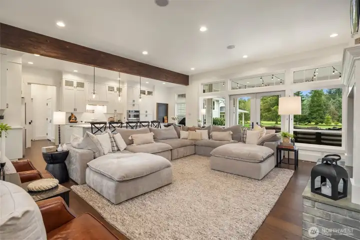 Great room with tons of natural light and high ceilings