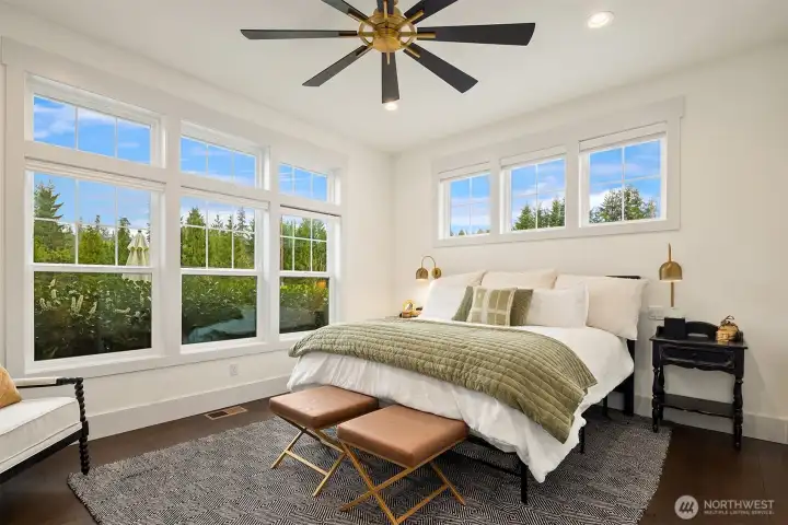 Main floor primary bedroom suite