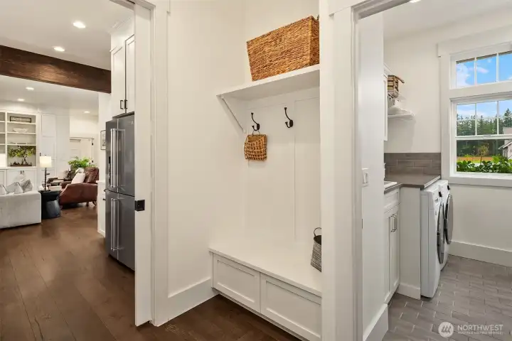 Main floor laundry and mud room