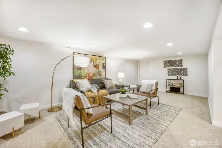 A spacious basement that can be used at your discretion! Media room? Gym? A third bedroom?