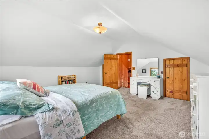 Cozy loft bedroom with fresh paint and new carpet Cozy loft bedroom with fresh paint and new carpet