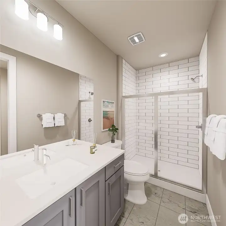 Lower floor bathroom (Facade, Ext Colors, Interior Photos & Floor Plans for illustrative purposes only. Actual Facade, Ext Colors, Interiors & Floor Plans may differ.)