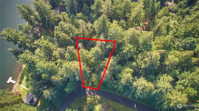 Aerial Shot Of Property. Lines are Approximate.
