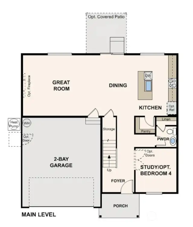 Disclaimer – Main Floor – Marketing rendering of floor plan, illustrative purposes only – may vary per location.