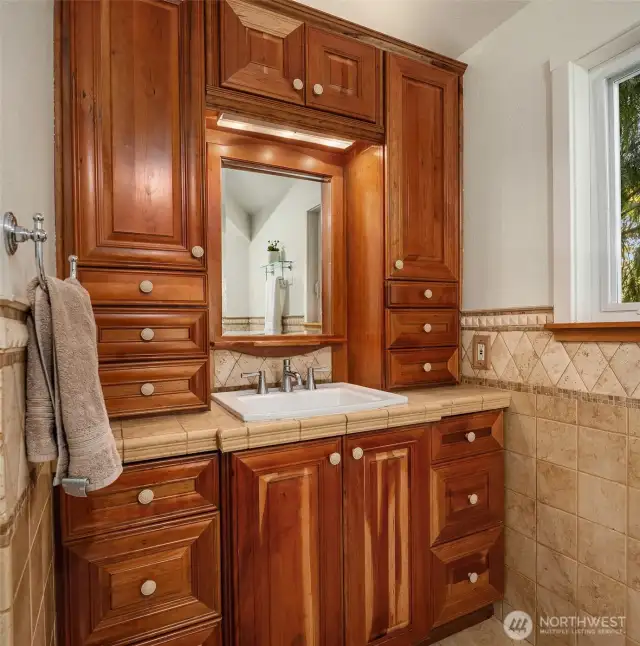 The extension of the primary bathroom.