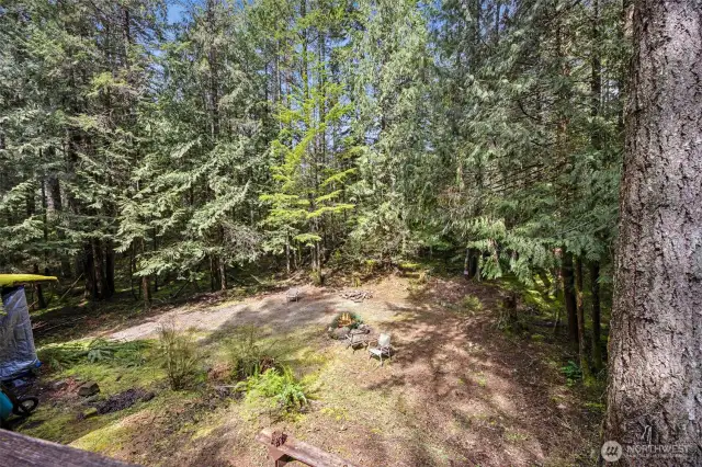 Backyard view from upper deck.