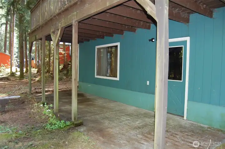Walk-out basement has large patio.