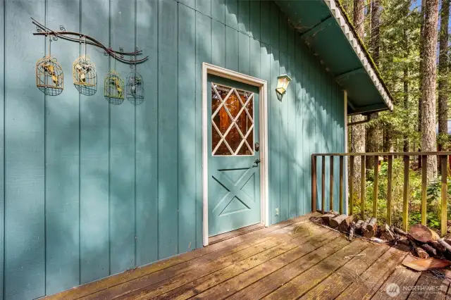 Entry and front deck.