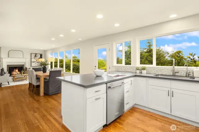 A wall of east-facing windows.