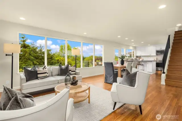 Wide-open floorplan maximizes the views.