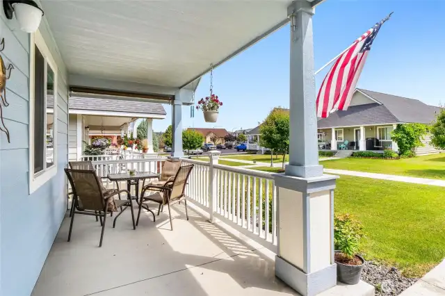 Enjoy a cozy afternoon on the covered patio. There's no traffic noise between the homes here!