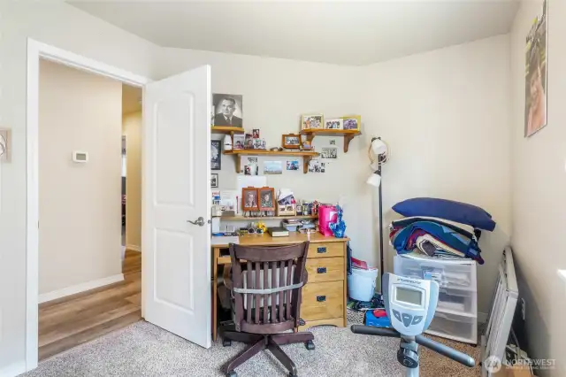 Bedroom #1, used as an office and sewing room.