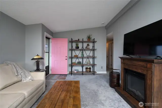 Electric fireplace in living room